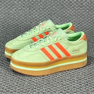 Adidas Gazelle Stack Green and Orange women’s Sneakers size 8